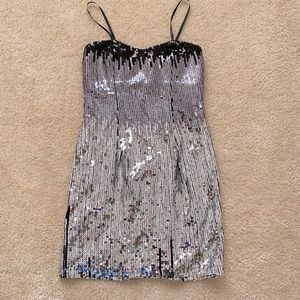 Strapless sequin dress